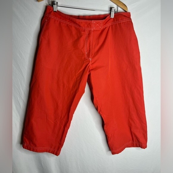 Vintage Nike Grey Tag Orange Windbreaker Capri Athletic Pants Size XL (16-18) - Picture 1 of 12